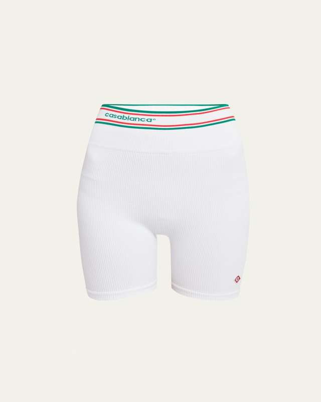 Logo-Band Rib Biker Shorts